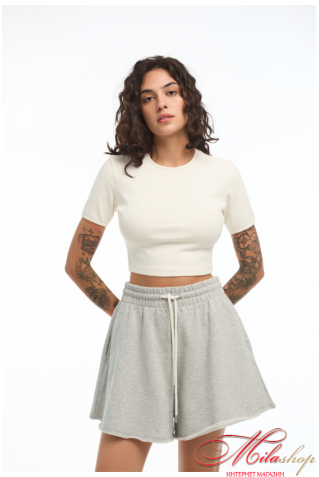 Футболка жіноча укорочена з бавовни Luna L030tr Dina 